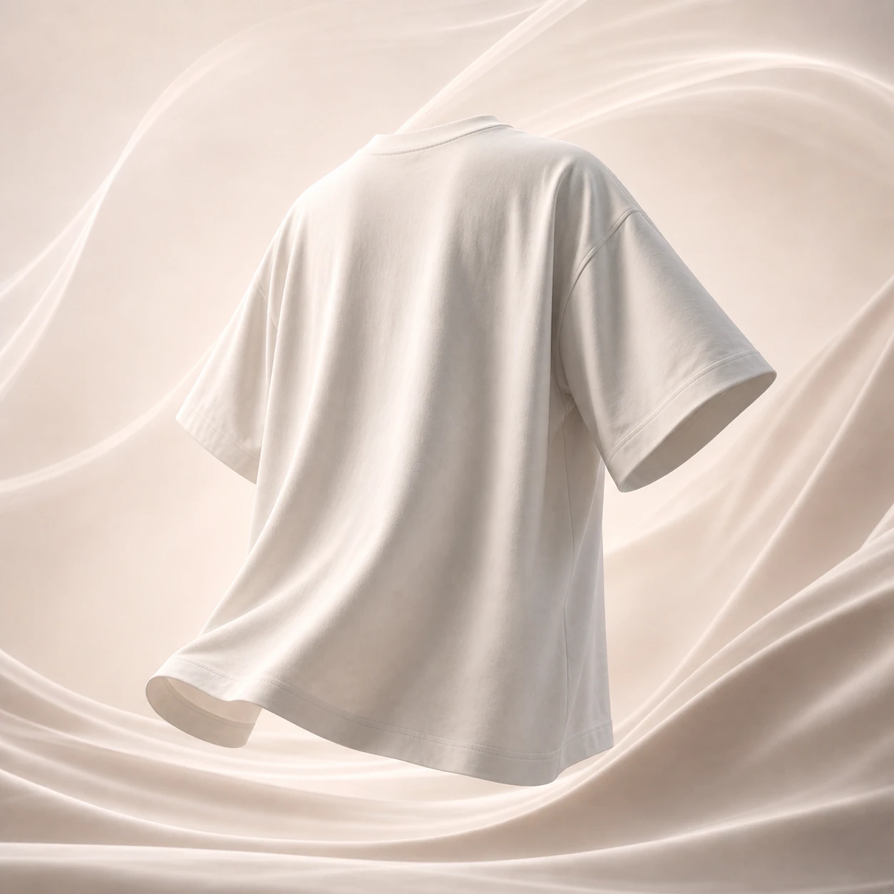 Concept rear view of the ivory Flow Tee
